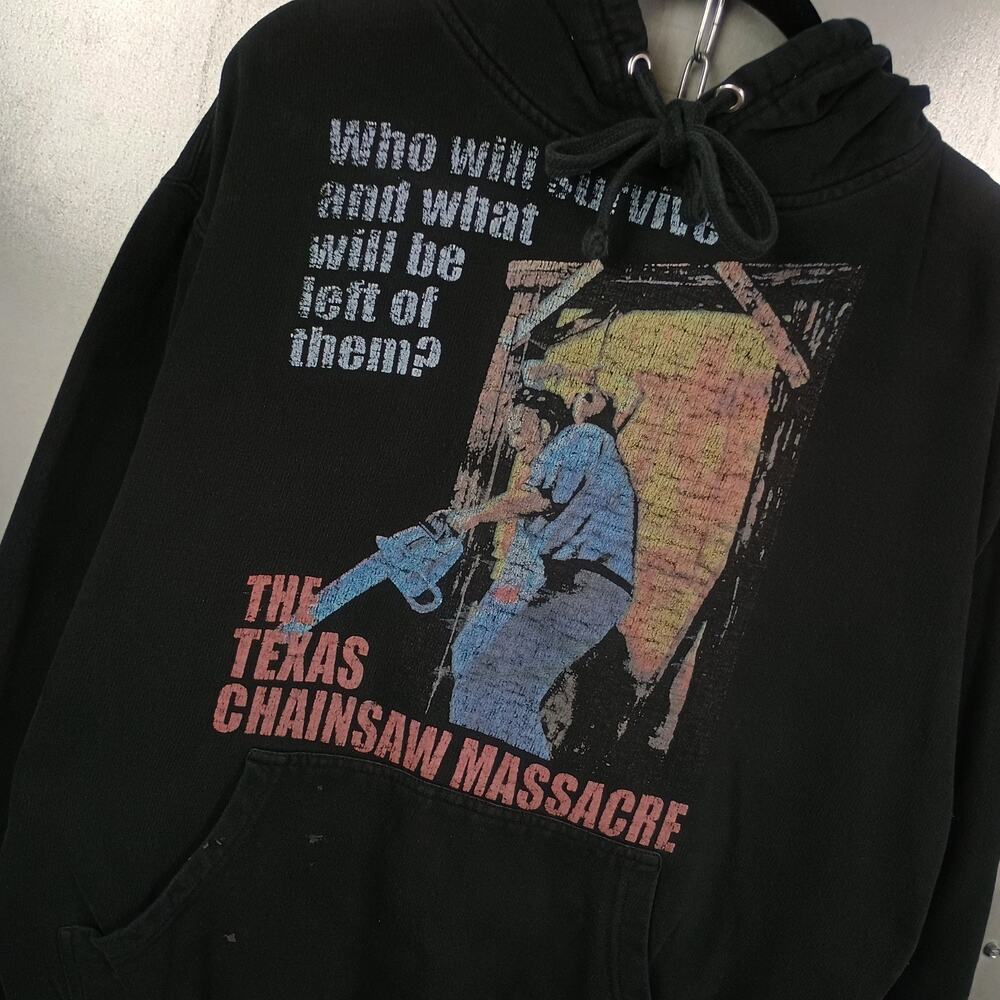 Texas Chainsaw Massacre Vintage Horror Movie Hoodie Medium Y2K Sweatshirt Promo